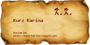 Kurz Karina névjegykártya